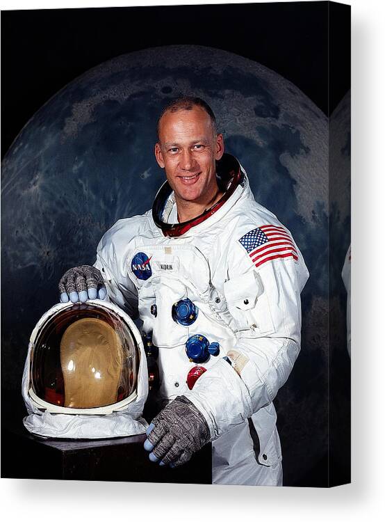 1969 Canvas Print featuring the photograph Buzz Aldrin, American Astronaut by Science Source