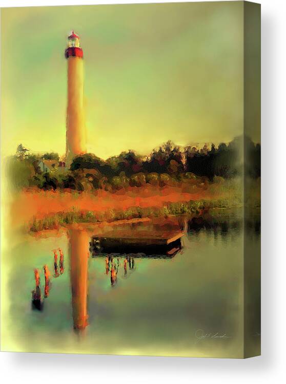 Cape May Lighthouse Canvas Print featuring the painting Cape May Lighthouse by Joel Smith