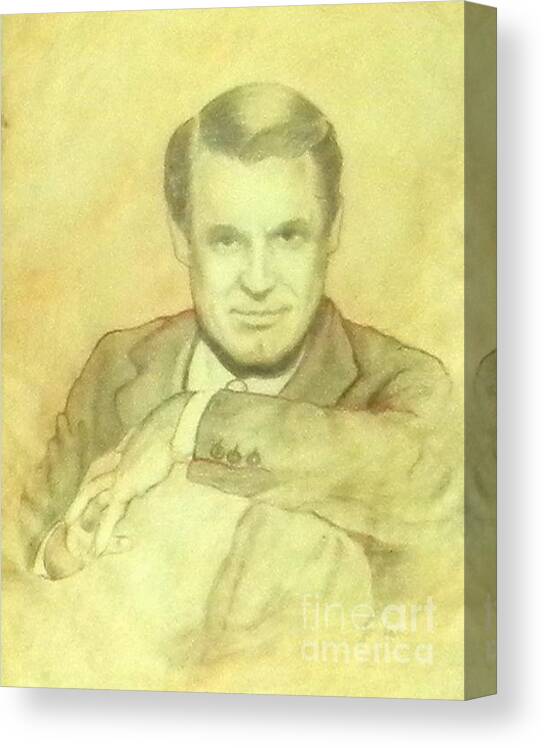 Cary Grant Sketch Canvas Print featuring the drawing Cary Grant by Jordana Sands