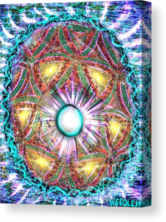 Kaleidoscope Canvas Print featuring the digital art Centered by Angela Weddle