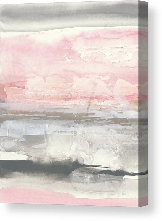 Abstract Canvas Print featuring the painting Charcoal And Blush II Crop by Chris Paschke