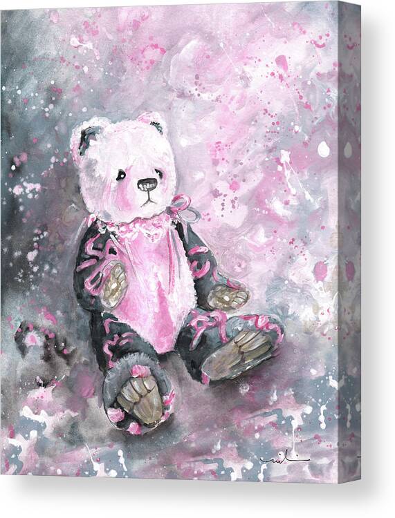 Teddy Canvas Print featuring the painting Charlie Bear Sylvia by Miki De Goodaboom