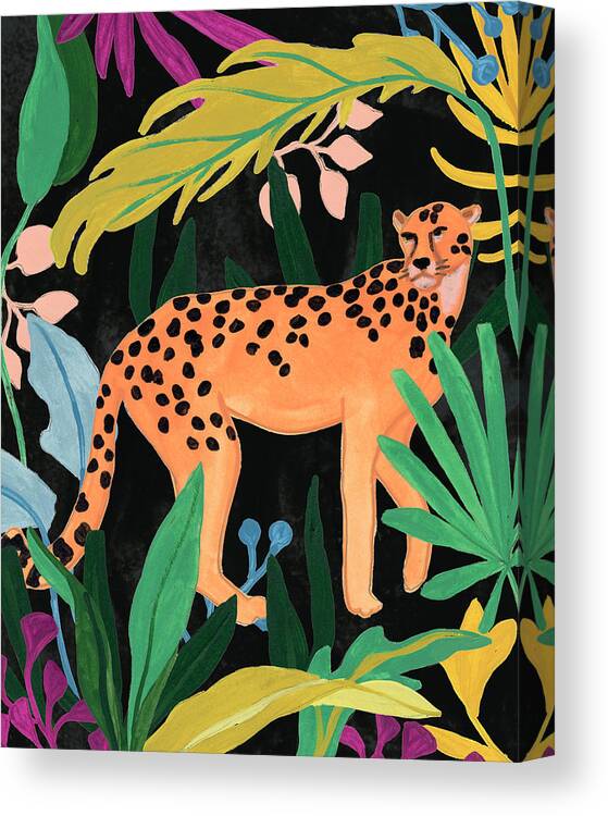 Animals & Nature Canvas Print featuring the painting Cheetah Kingdom Iv by June Erica Vess