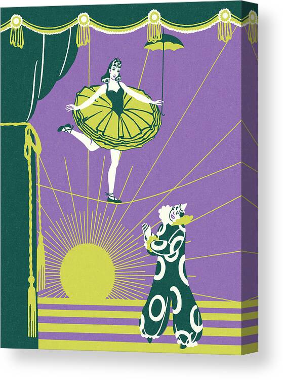 Act Canvas Print featuring the drawing Circus Act by CSA Images
