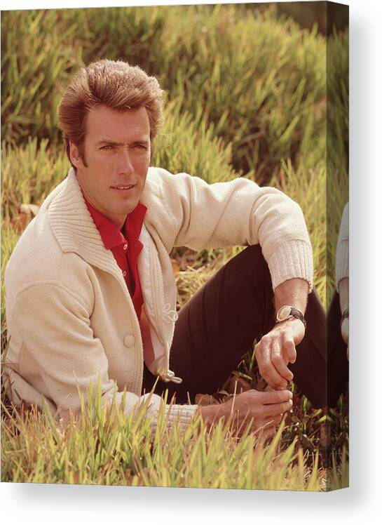 Cardigan Sweater Canvas Print featuring the photograph Clint by Hulton Archive