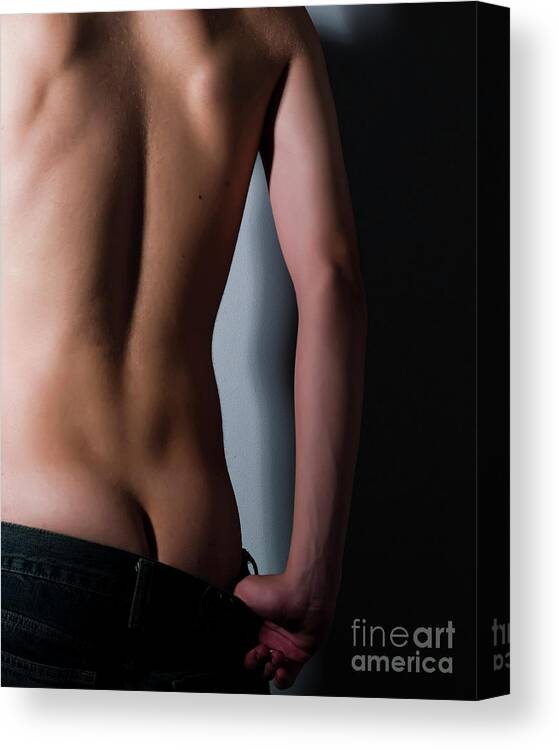 People Canvas Print featuring the photograph Close-up Of A Mans Back by Win-initiative/neleman