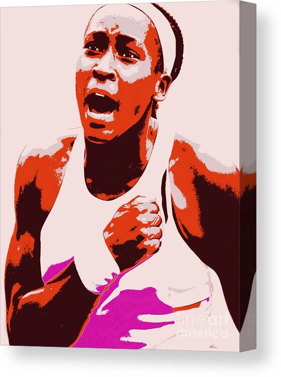 Coco Canvas Print featuring the painting Coco Gauff by Jack Bunds