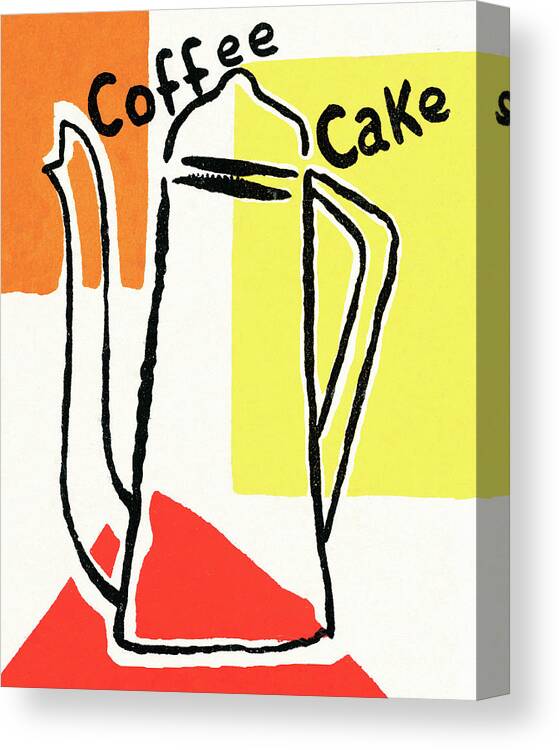 Abstract Canvas Print featuring the drawing Coffee cake by CSA Images