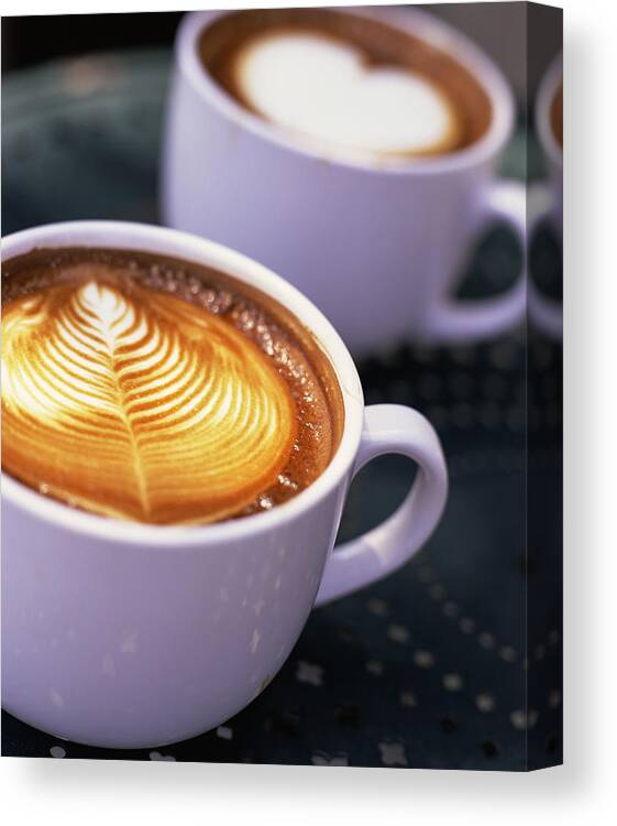Breakfast Canvas Print featuring the photograph Coffee With Textured Foam by Lisa Romerein