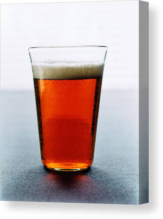 Food Canvas Print featuring the photograph Cold Glass of Lager by Romulo Yanes