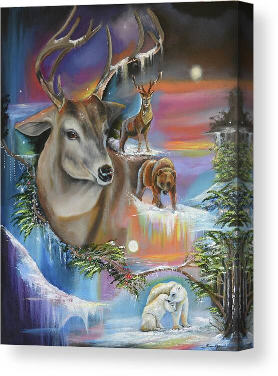 Cold Spell Canvas Print featuring the painting Cold Spell by Sue Clyne