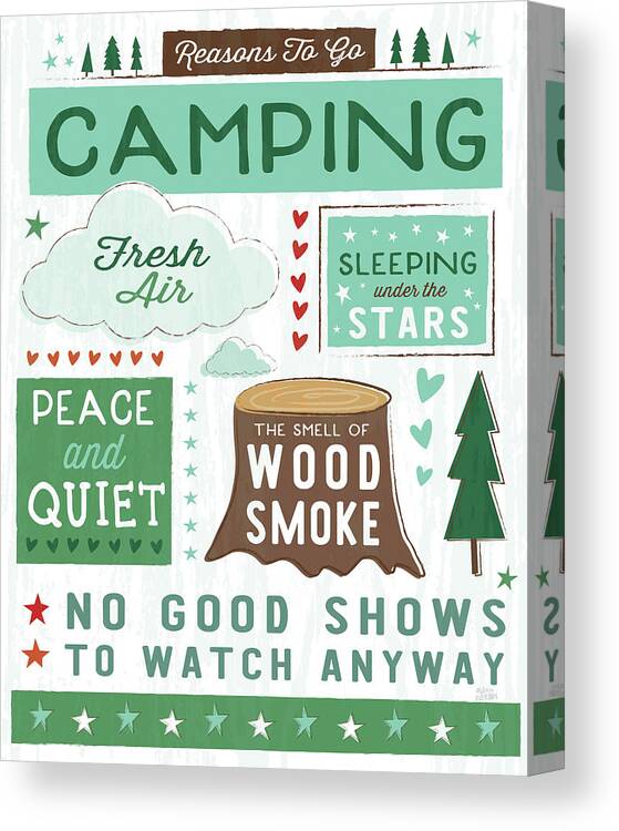Adventures Canvas Print featuring the painting Comfy Camping Xi by Melissa Averinos