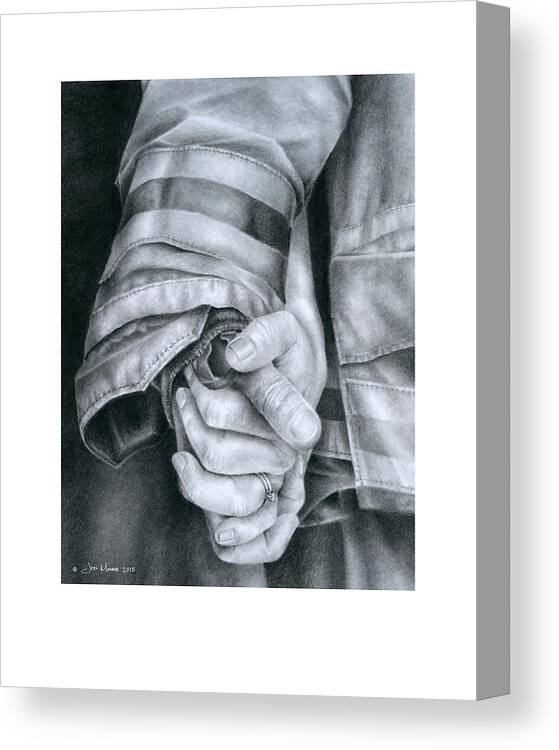 Firefighter Canvas Print featuring the drawing Commitment by Jodi Monroe