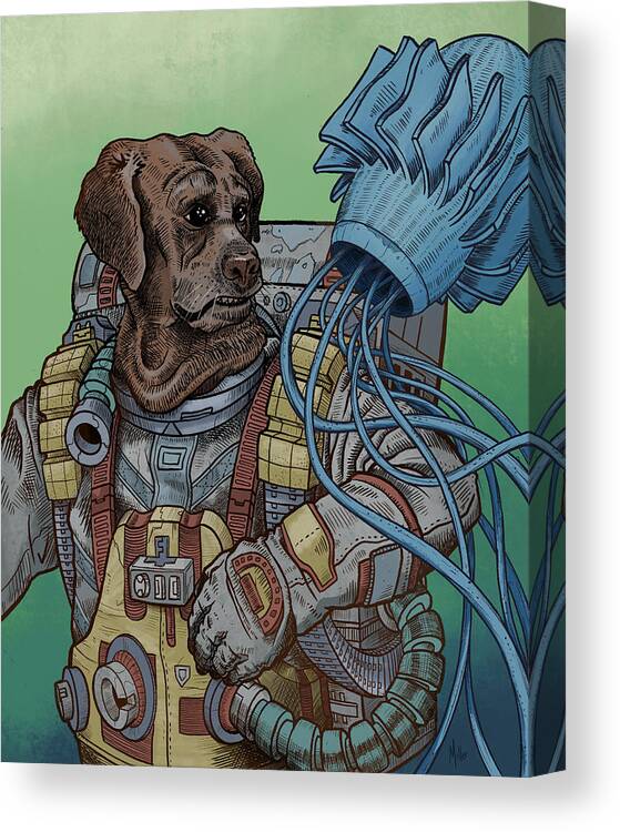 Scifi Canvas Print featuring the digital art Concern by EvanArt - Evan Miller