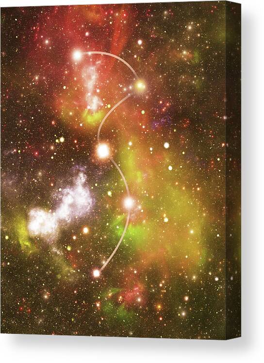 Dust Canvas Print featuring the photograph Constellations. Cassiopeia Cas by Sololos