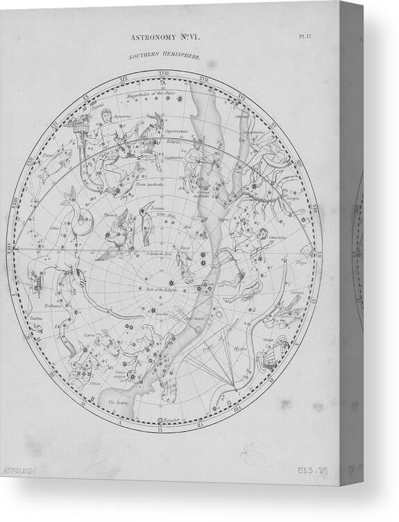 Southern Hemisphere Canvas Print featuring the photograph Constellations Of Southern Hemisphere by Archive Photos