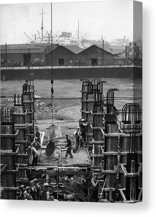 Bucket Canvas Print featuring the photograph Construction by Fox Photos