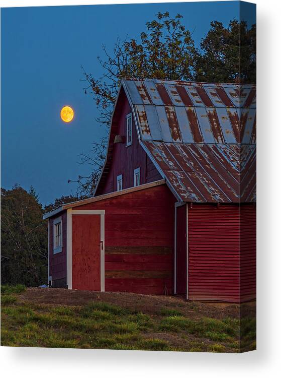 Full Moon Canvas Print featuring the photograph Country moon. by Ulrich Burkhalter