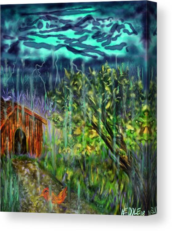 Country Canvas Print featuring the digital art Country Storm by Angela Weddle