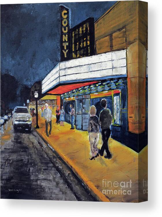 County Theater Canvas Print featuring the painting County Theater by Paint Box Studio