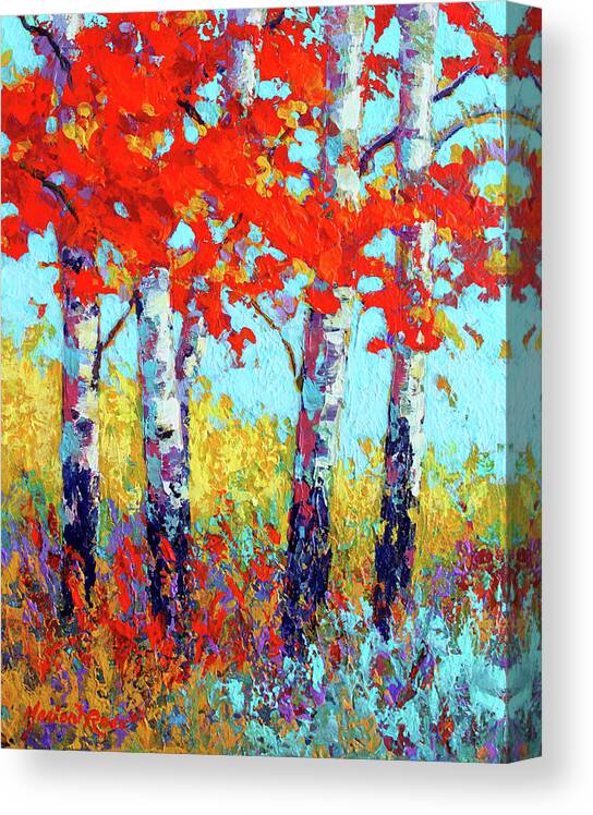 Crimson Canopy Canvas Print featuring the painting Crimson Canopy by Marion Rose