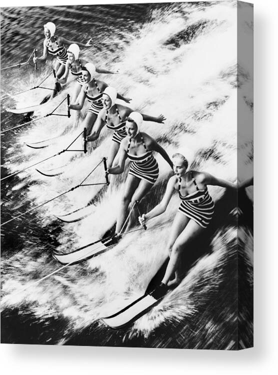 Vertical Canvas Print featuring the photograph Curiosity Water Show by Keystone-france
