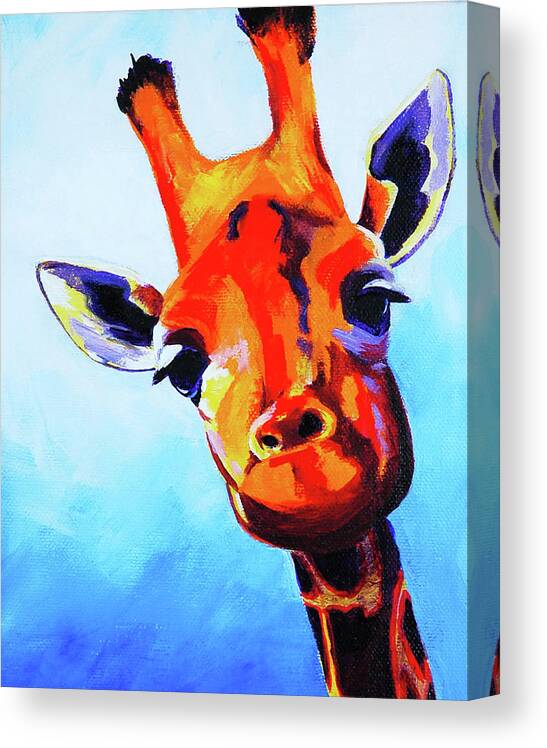 Curious Giraffe Canvas Print featuring the painting Curious Giraffe by Corina St. Martin