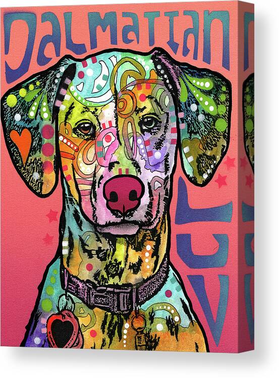 Dalmatian Luv Canvas Print featuring the mixed media Dalmatian Luv by Dean Russo