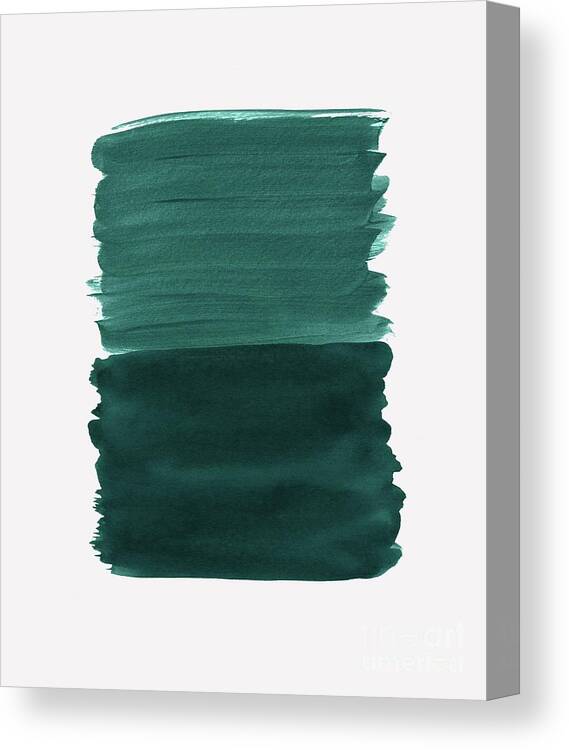 Ink Canvas Print featuring the photograph Dark Teal Emerald Abstract Minimalism #3 #minimal #ink #decor #art by Anitas and Bellas Art