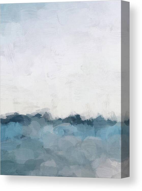 Light Blue Canvas Print featuring the painting Deep Ocean Horizon by Rachel Elise