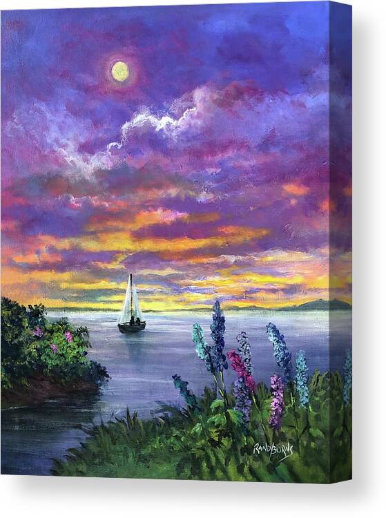 Delphinium Canvas Print featuring the painting Delphinium Dreams by Rand Burns
