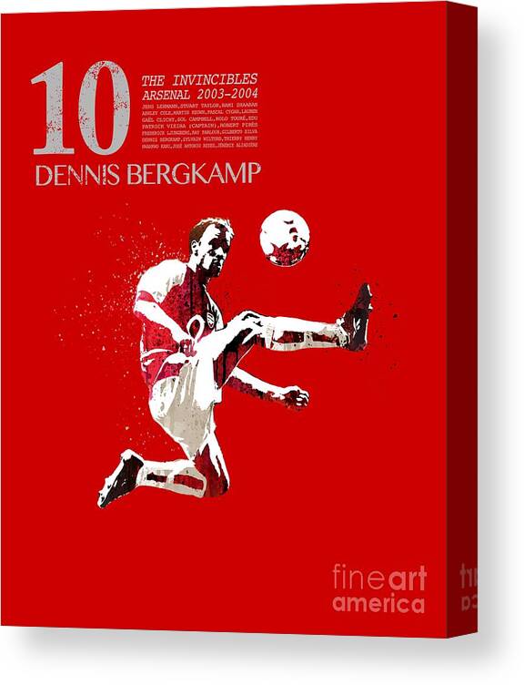 World Cup Canvas Print featuring the painting Dennis Bergkamp - invincibles arsenal by Art Popop