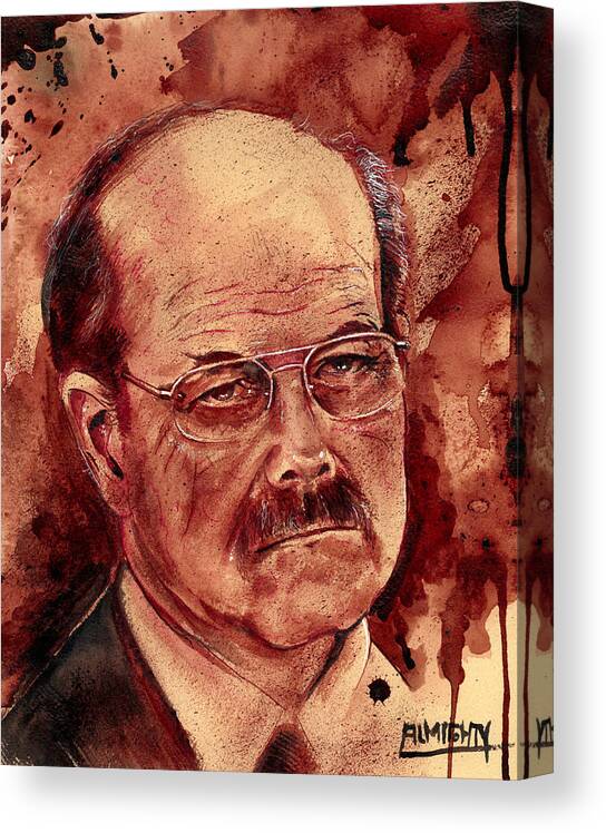 Ryan Almighty Canvas Print featuring the painting DENNIS RADER BTK port dry blood by Ryan Almighty