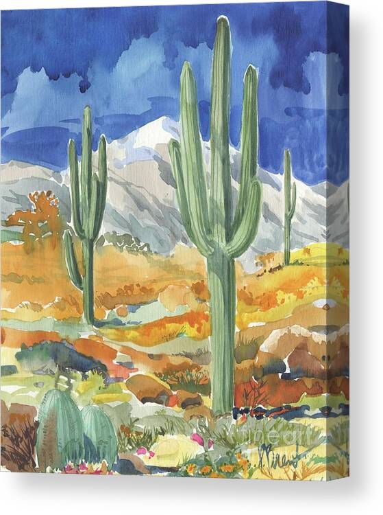 Desert Canvas Print featuring the painting Desert Landscape II by Paul Brent