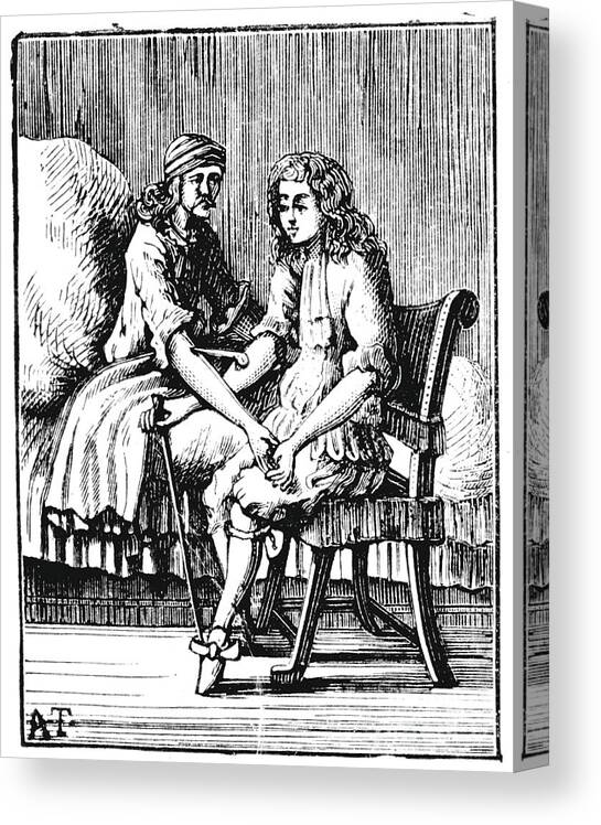 Engraving Canvas Print featuring the drawing Direct Person-to-person Blood by Print Collector