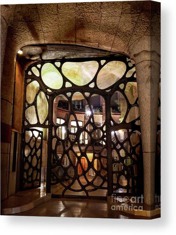 Casa Mila Canvas Print featuring the photograph Doorway Casa Mila by Mary Capriole