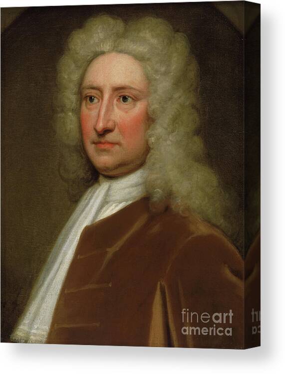 Edmond Canvas Print featuring the painting Edmond Halley, Astronomer Royal 1656 1746, Circa 1721 by Godfrey Kneller