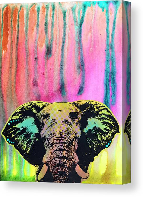 Elephant Canvas Print featuring the mixed media Elephant by Dean Russo