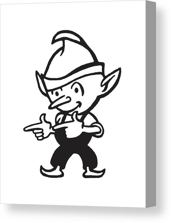 Accessories Canvas Print featuring the drawing Elf Making Hand Gesture by CSA Images