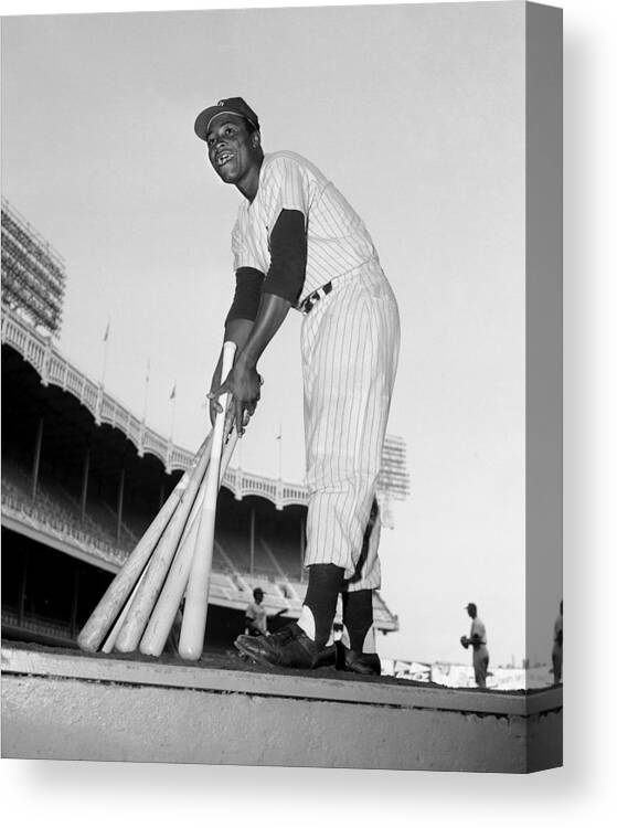 American League Baseball Canvas Print featuring the photograph Elston Howard, The First Black Player by New York Daily News Archive
