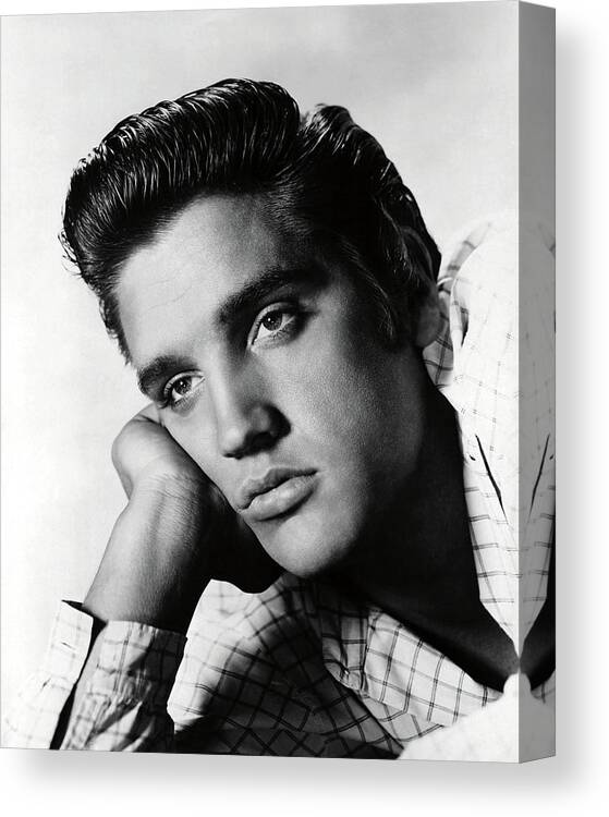 Elvis Presley Canvas Print featuring the photograph ELVIS PRESLEY in LOVE ME TENDER -1956-. by Album