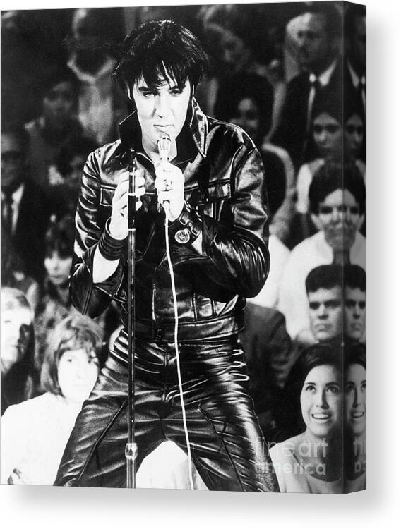 Rock Music Canvas Print featuring the photograph Elvis Presley Performing In Comeback by Bettmann