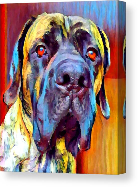 English Mastiff Canvas Print featuring the painting English Mastiff 2 by Chris Butler