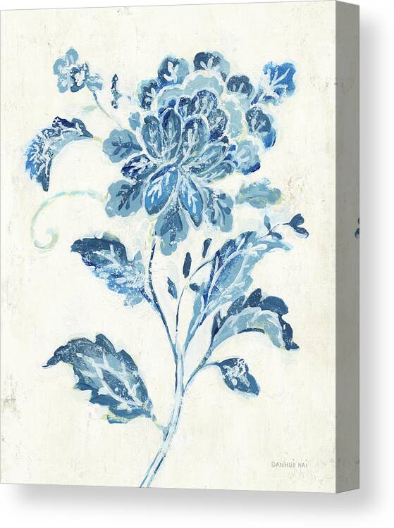 Blossoms Canvas Print featuring the painting Exotic Elegance Floral IIi Cream by Danhui Nai