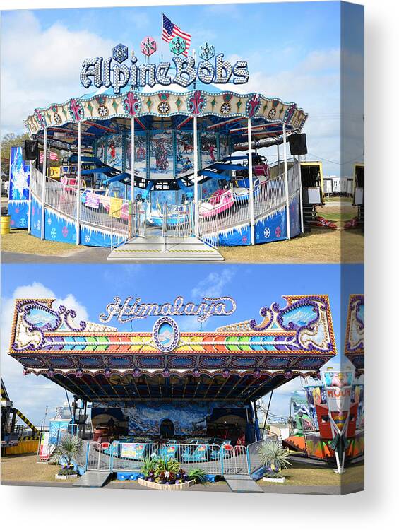 Great Amusement Park Rides Canvas Print featuring the photograph Famous amusement park rides by David Lee Thompson