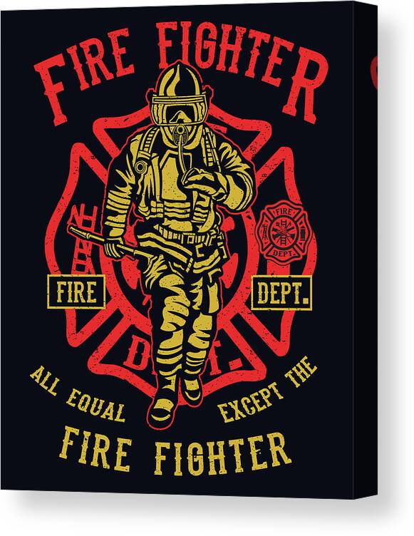 Firefighter Canvas Print featuring the digital art Firefighter by Long Shot