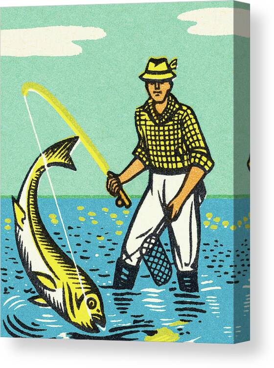 Sketch of fishing man Stock Vector by OlgaTropinina 95365308
