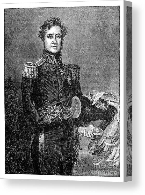 Engraving Canvas Print featuring the drawing Fitzroy James Henry Somerset 1788-1855 by Print Collector