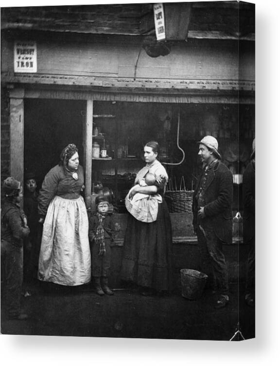 Child Canvas Print featuring the photograph Flood Sufferers by John Thomson