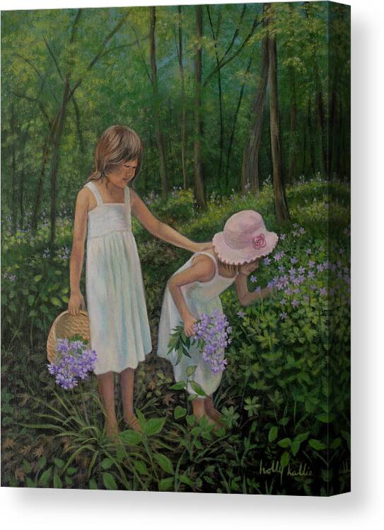 Children Canvas Print featuring the painting Forest Friends by Holly Kallie